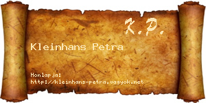 Kleinhans Petra névjegykártya