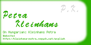 petra kleinhans business card